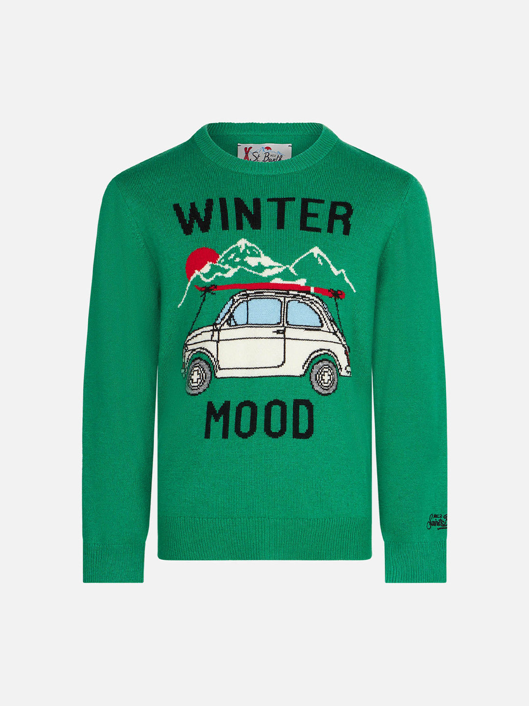 Boy cashmere blend sweater with car print | FIAT 500 SPECIAL EDITION - MC2 Saint Barth