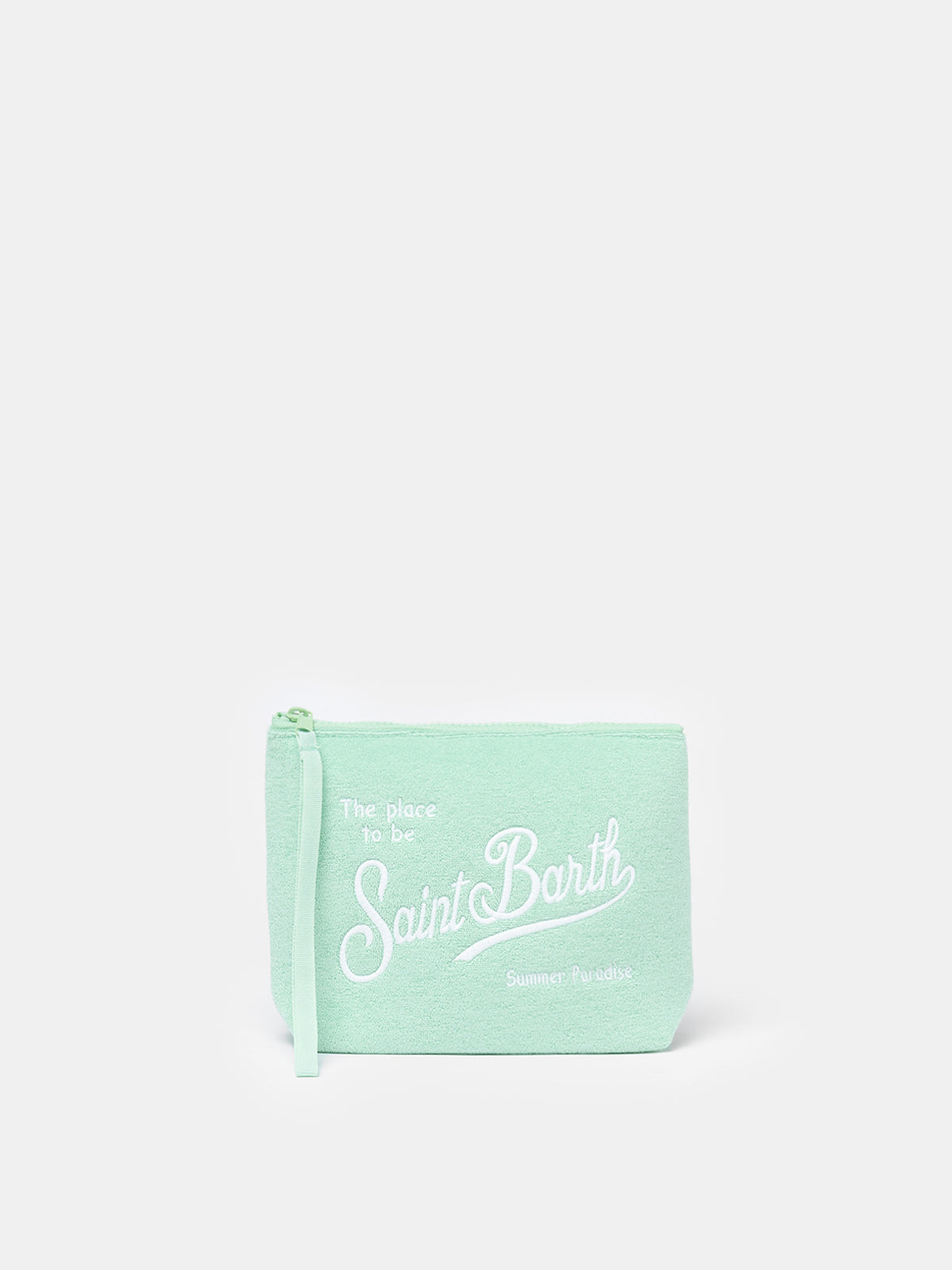 Pochette Aline in spugna verde salvia