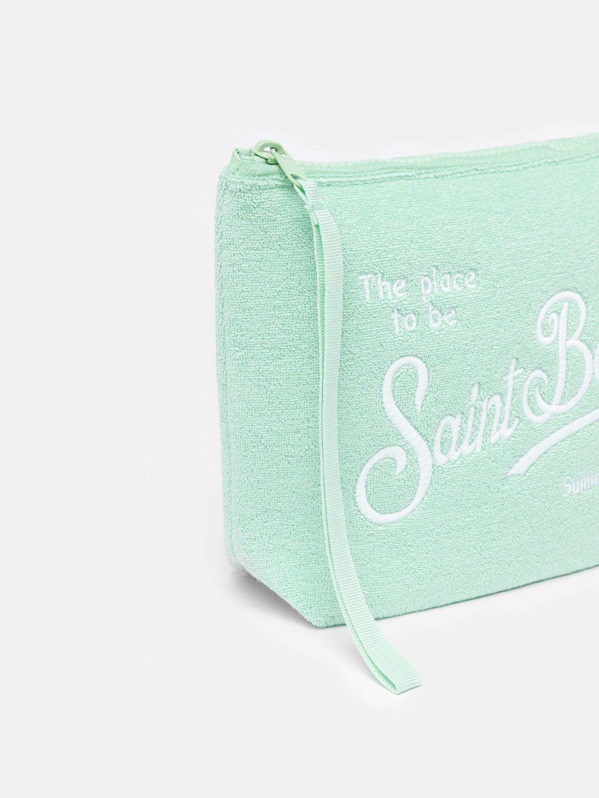 Pochette Aline in spugna verde salvia