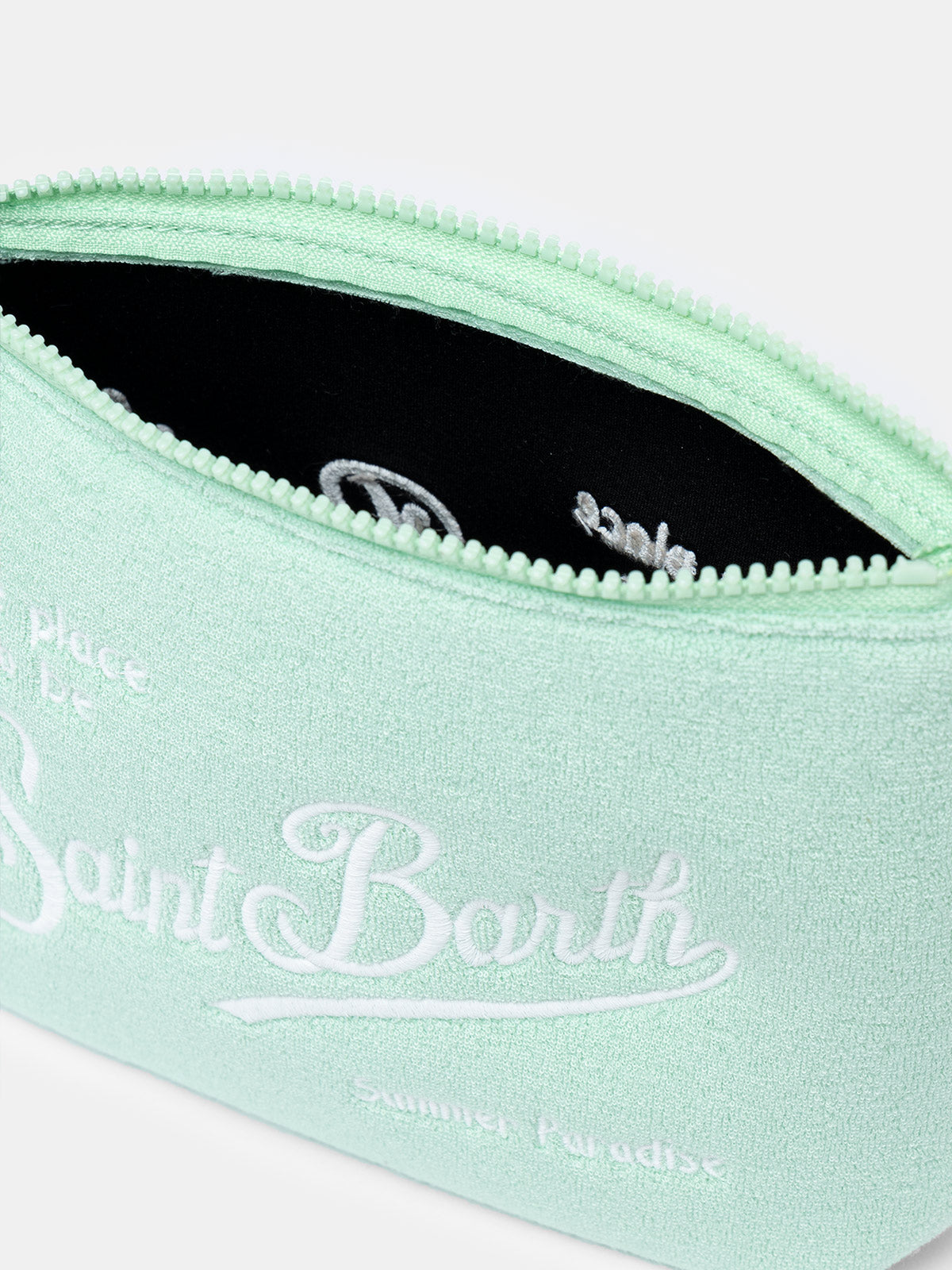 Pochette Aline in spugna verde salvia