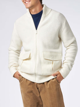 Man knitted bomber with felt pockets - MC2 Saint Barth