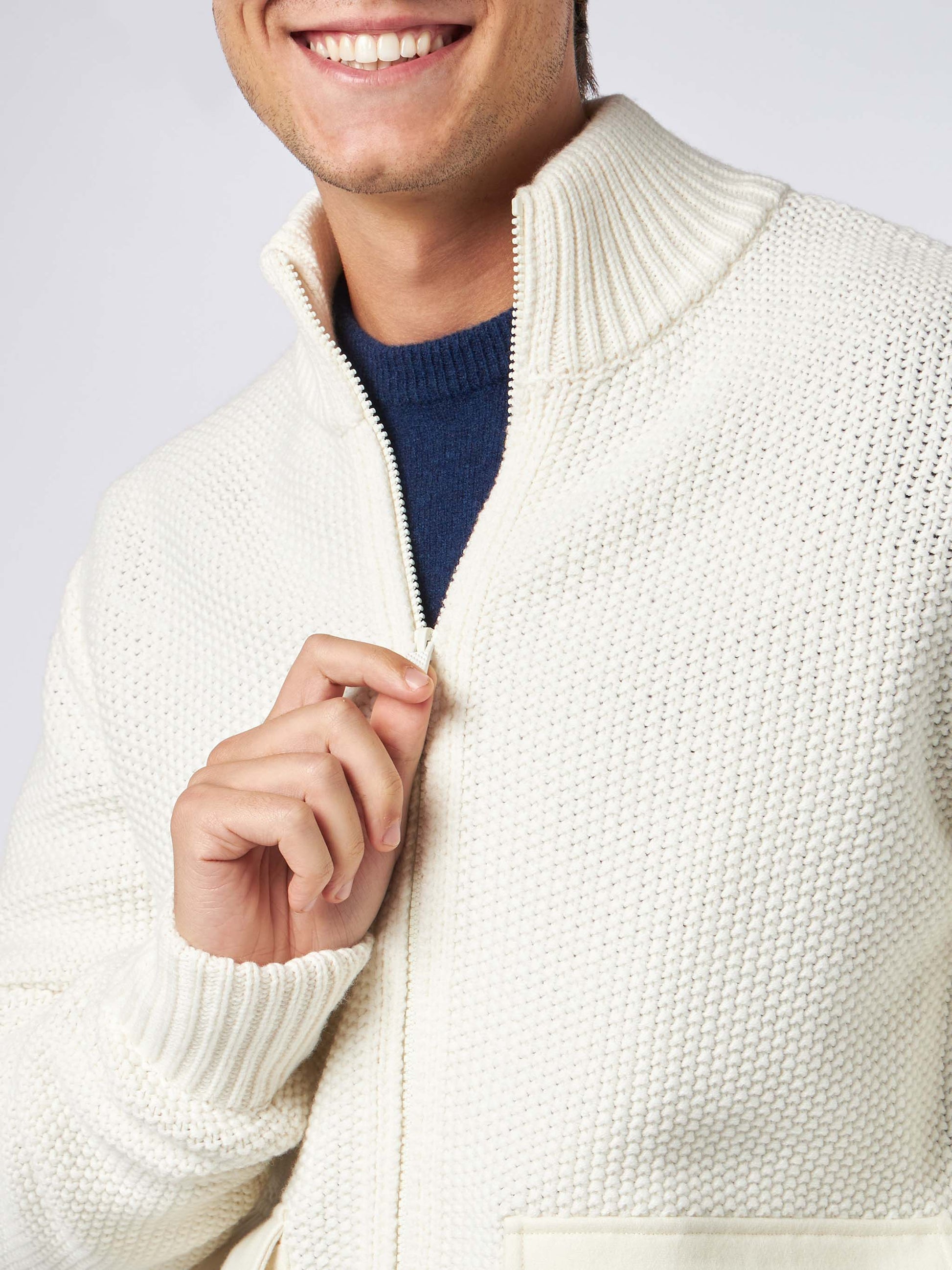 Man knitted bomber with felt pockets - MC2 Saint Barth