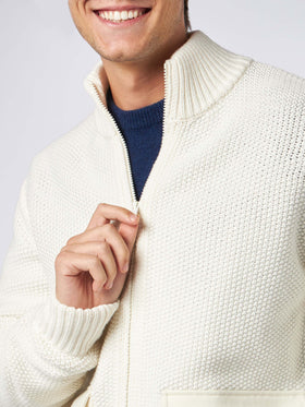 Man knitted bomber with felt pockets - MC2 Saint Barth