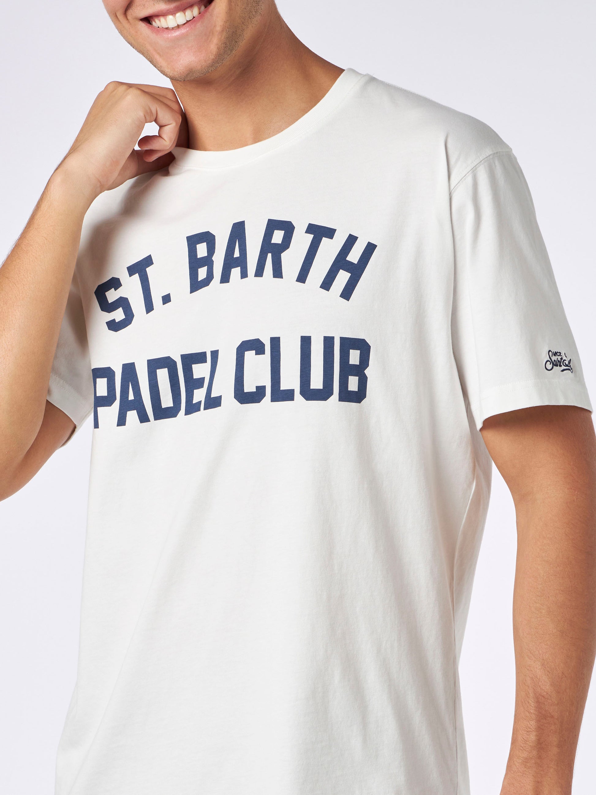 Man heavy cotton t-shirt with St. Barth Padel club - MC2 Saint Barth