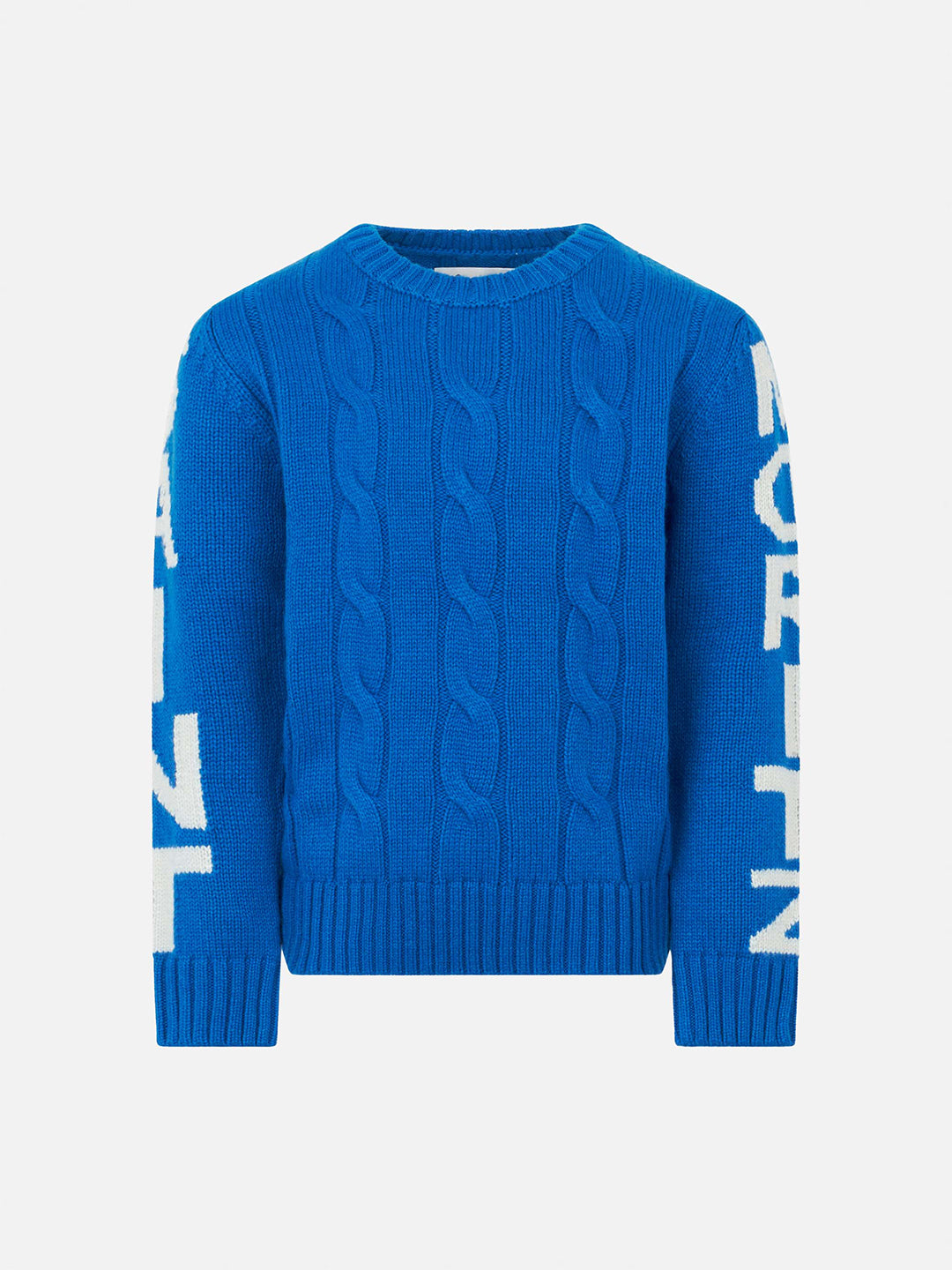 Bluette-Zopfmusterpullover für Jungen, Bergen Jr., mit Saint Moritz-Jacquard