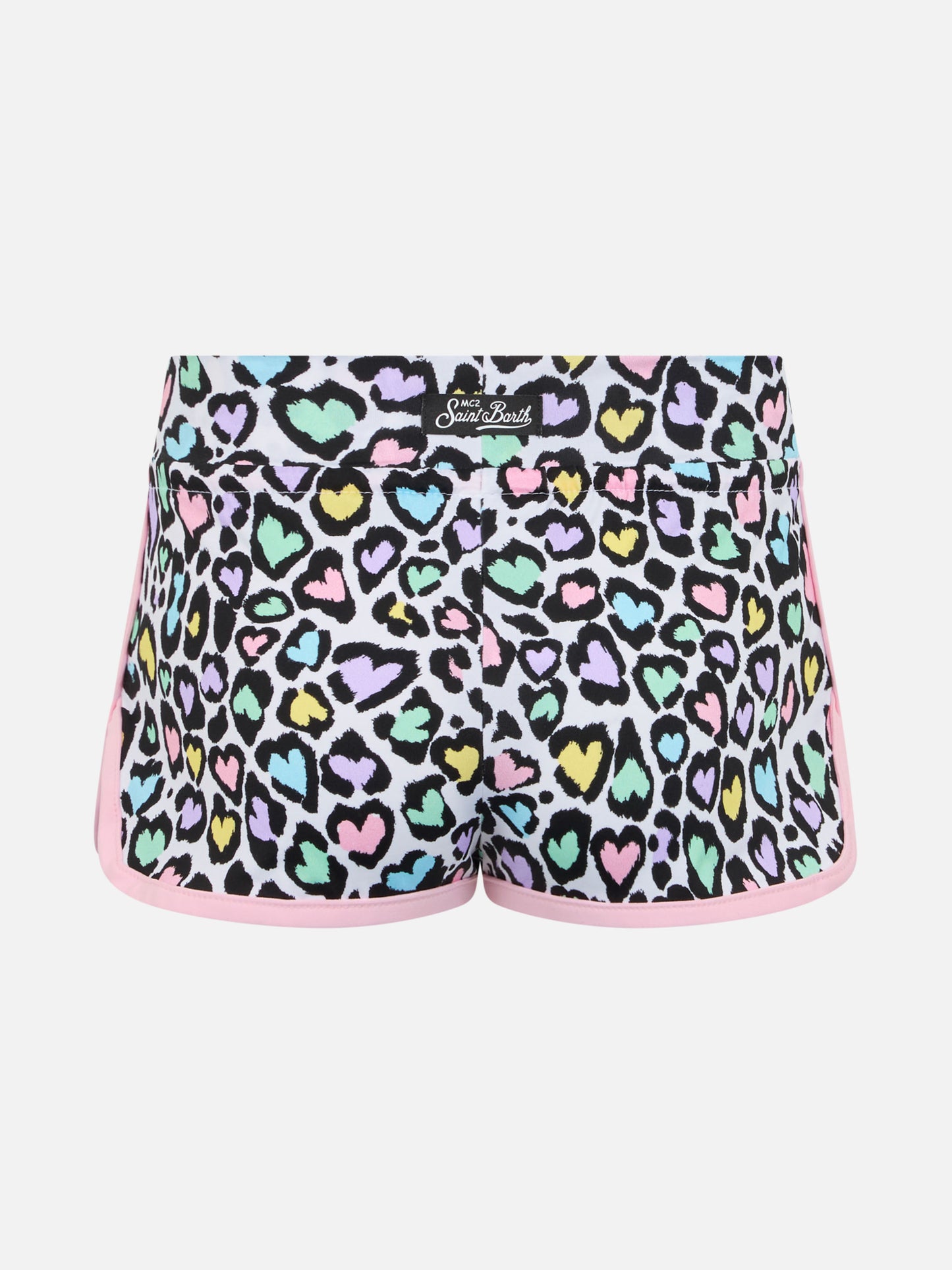 Girl beach shorts Coco with hearted animalier print - MC2 Saint Barth