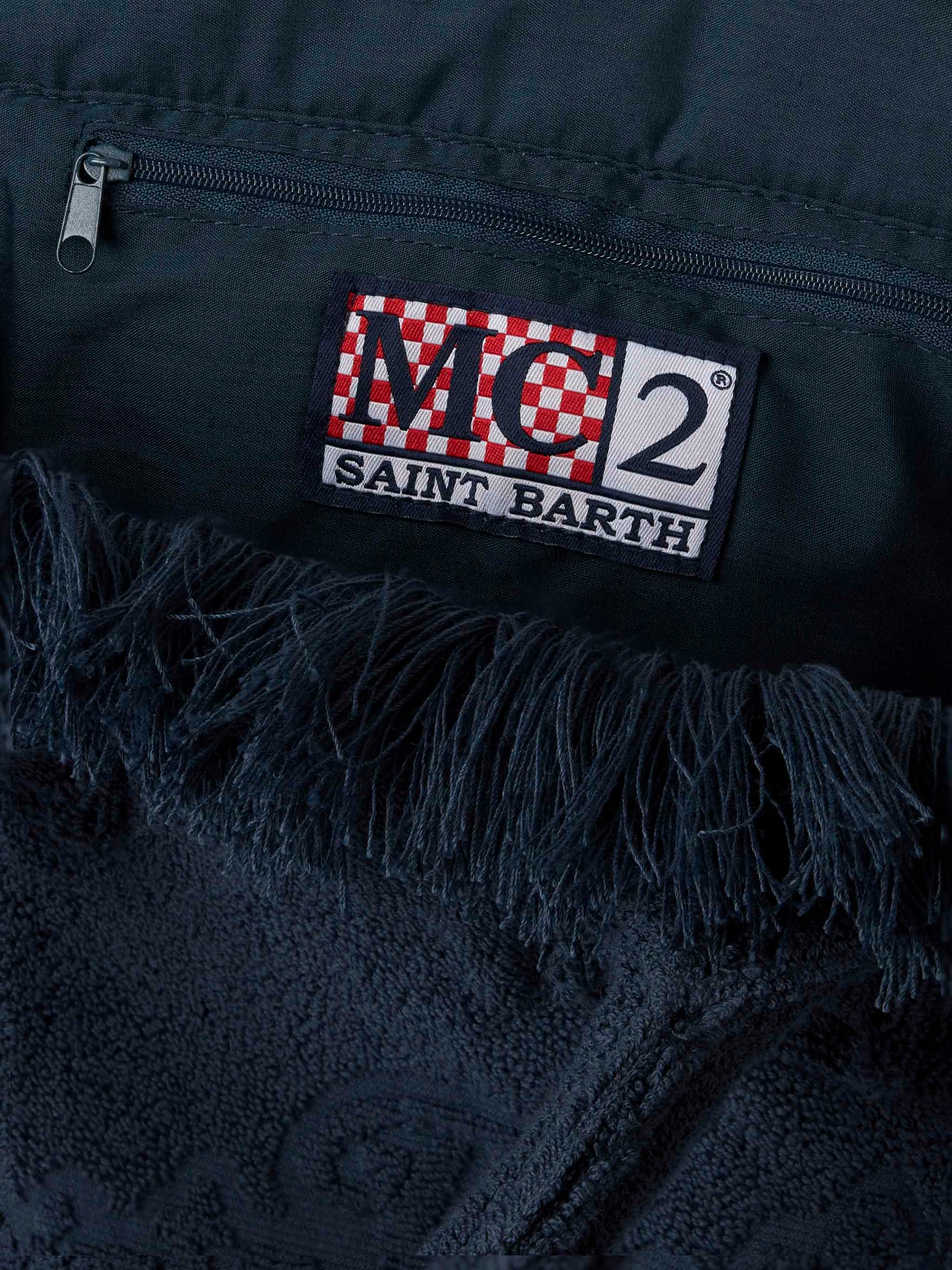 Colette Terry embossed navy blue handbag - MC2 Saint Barth