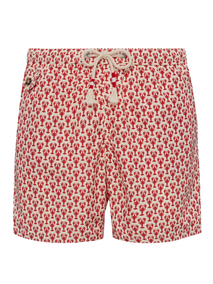 Badeshorts aus leichtem Stoff Lighting 70 mit Hummer-Print
