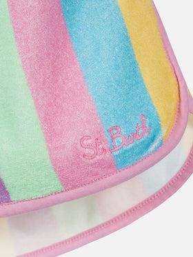 Girl multicolor terry pull up shorts Curly - MC2 Saint Barth
