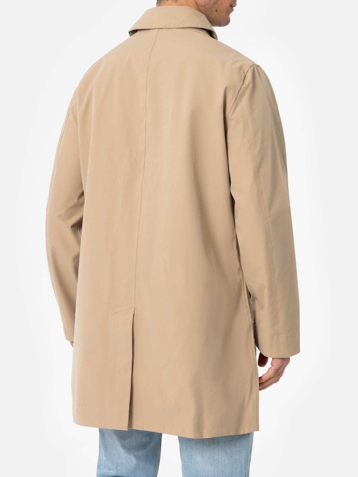 Trench in tessuto elasticizzato beige Elbert con bordino