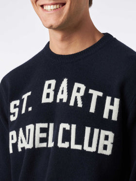 Man crewneck sweater with St. Barth Padel Club jacquard - MC2 Saint Barth