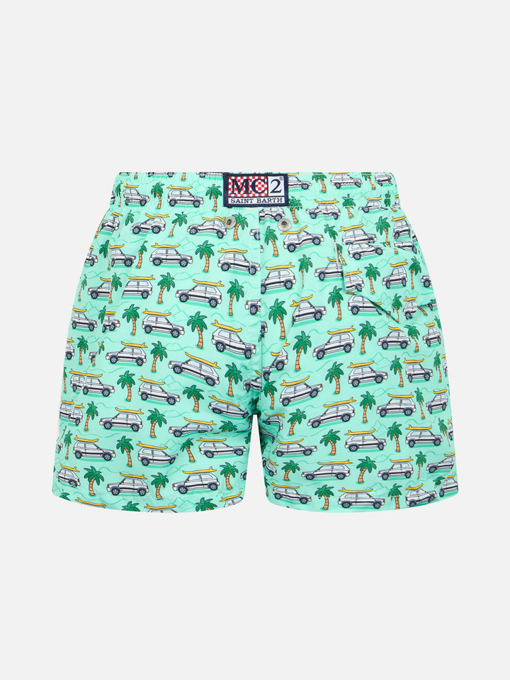 Boy lightweight fabric swim-shorts Jean Lighting with Panda print | PANDA SPECIAL EDITION - MC2 Saint Barth