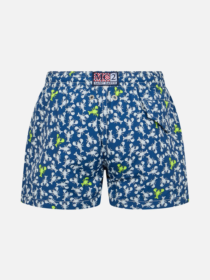 Boy lightweight fabric swim-shorts Jean Lighting with lobsters print - MC2 Saint Barth
