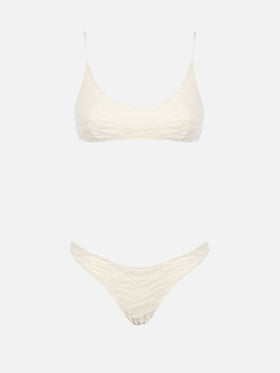 Damen-Bralette-Bikini aus Frottee im Zebramuster Judy Naomi