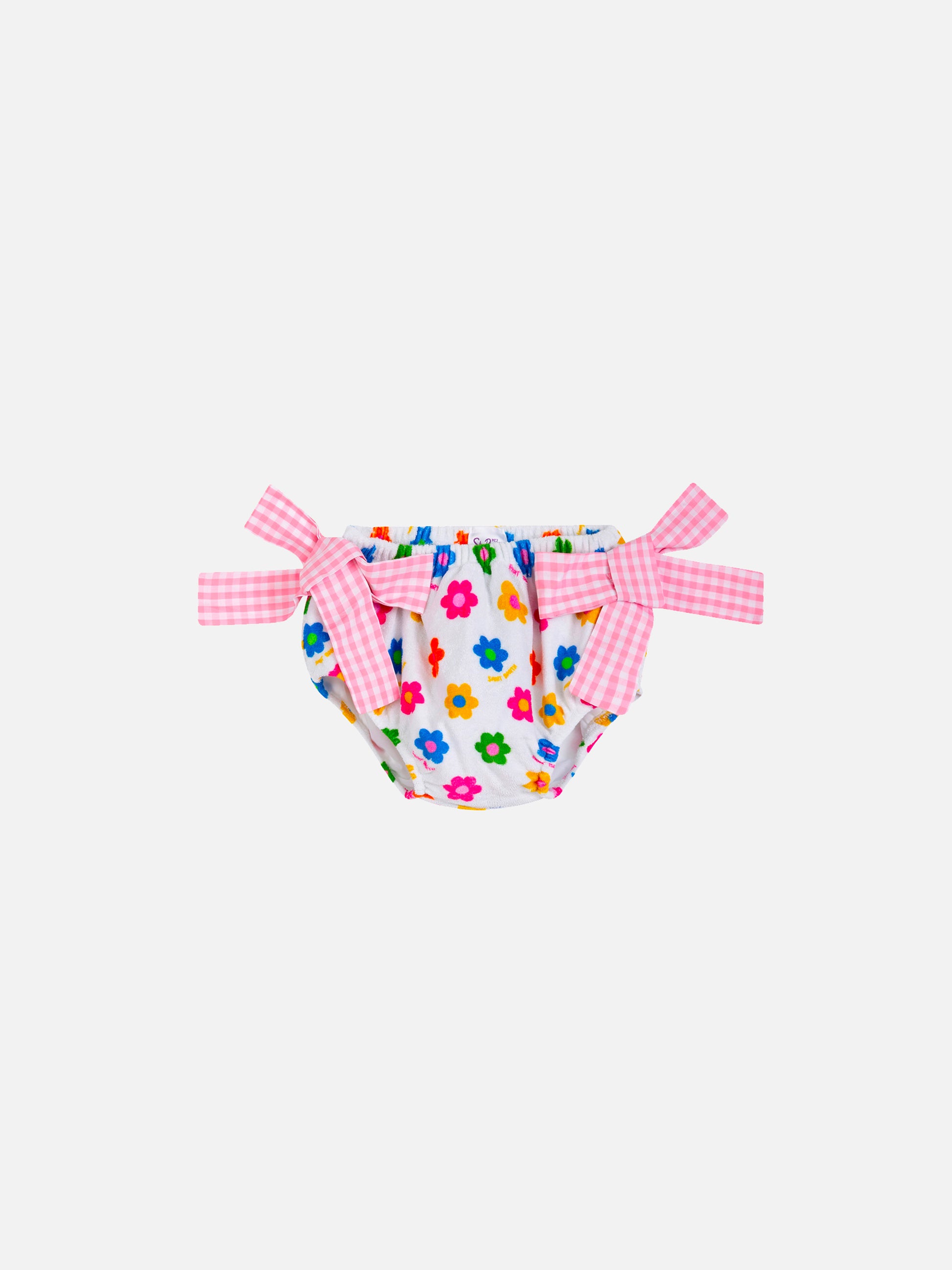 Baby girl terry swim briefs with daisy print - MC2 Saint Barth