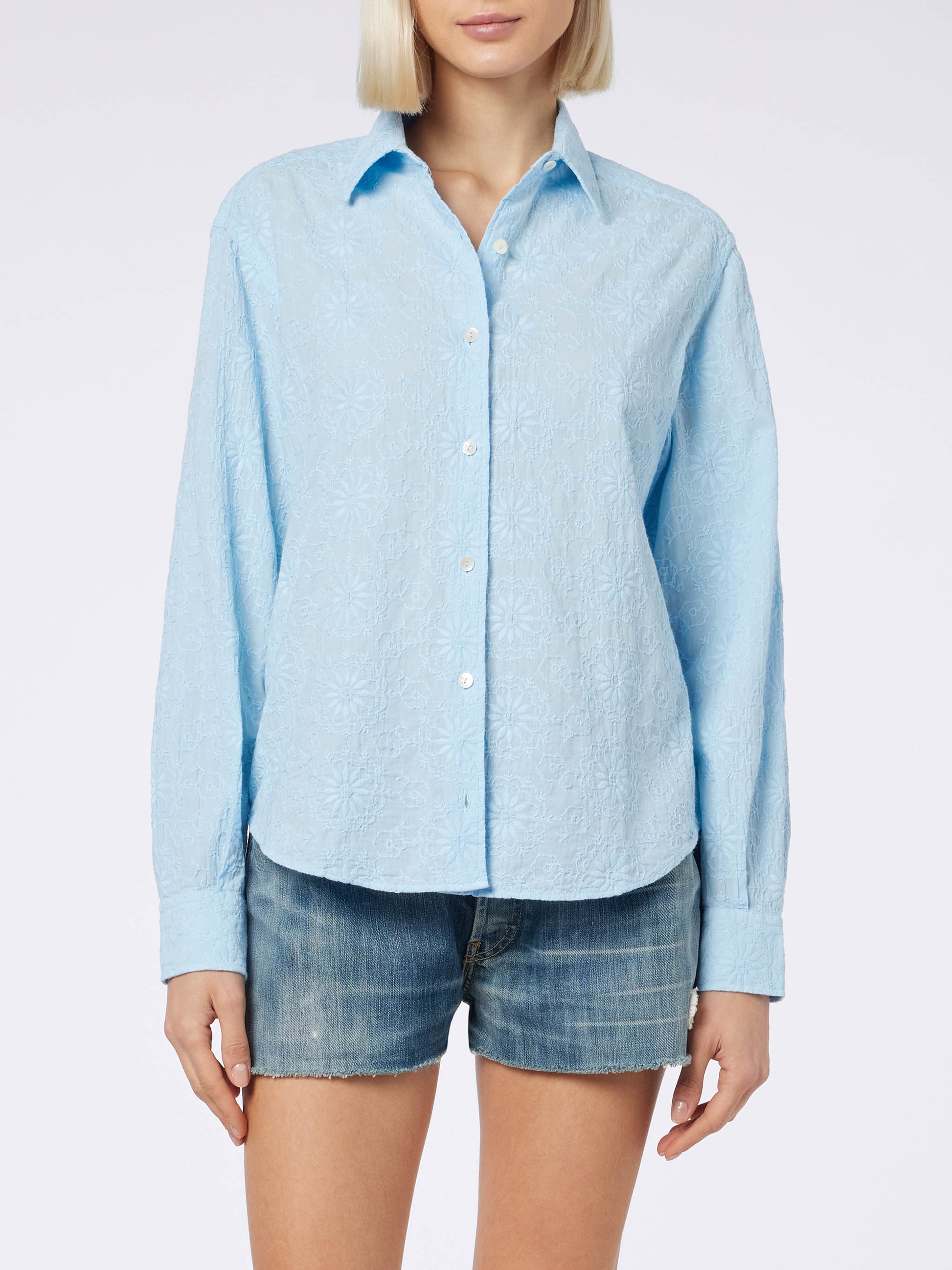 Woman classic Sangallo cotton shirt Meredith - MC2 Saint Barth