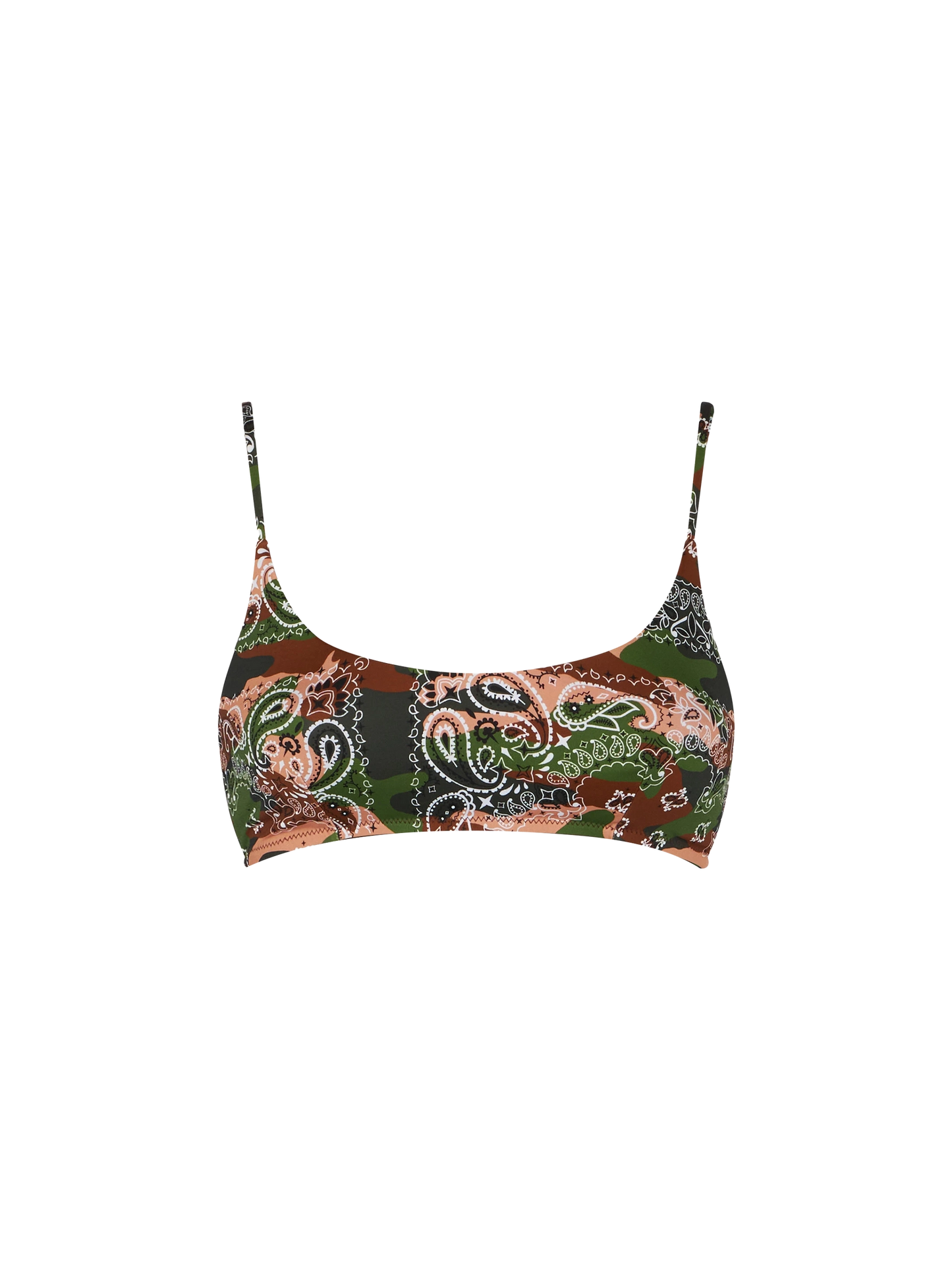 Bralette-Badeanzug für Damen mit nachgeahmtem Bandana-Print