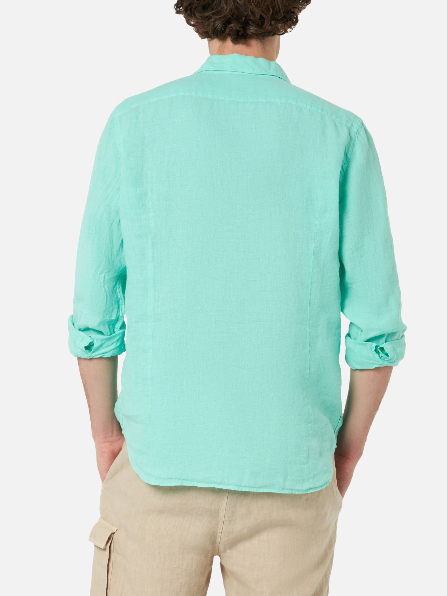 Man mint green linen shirt Pamplona - MC2 Saint Barth
