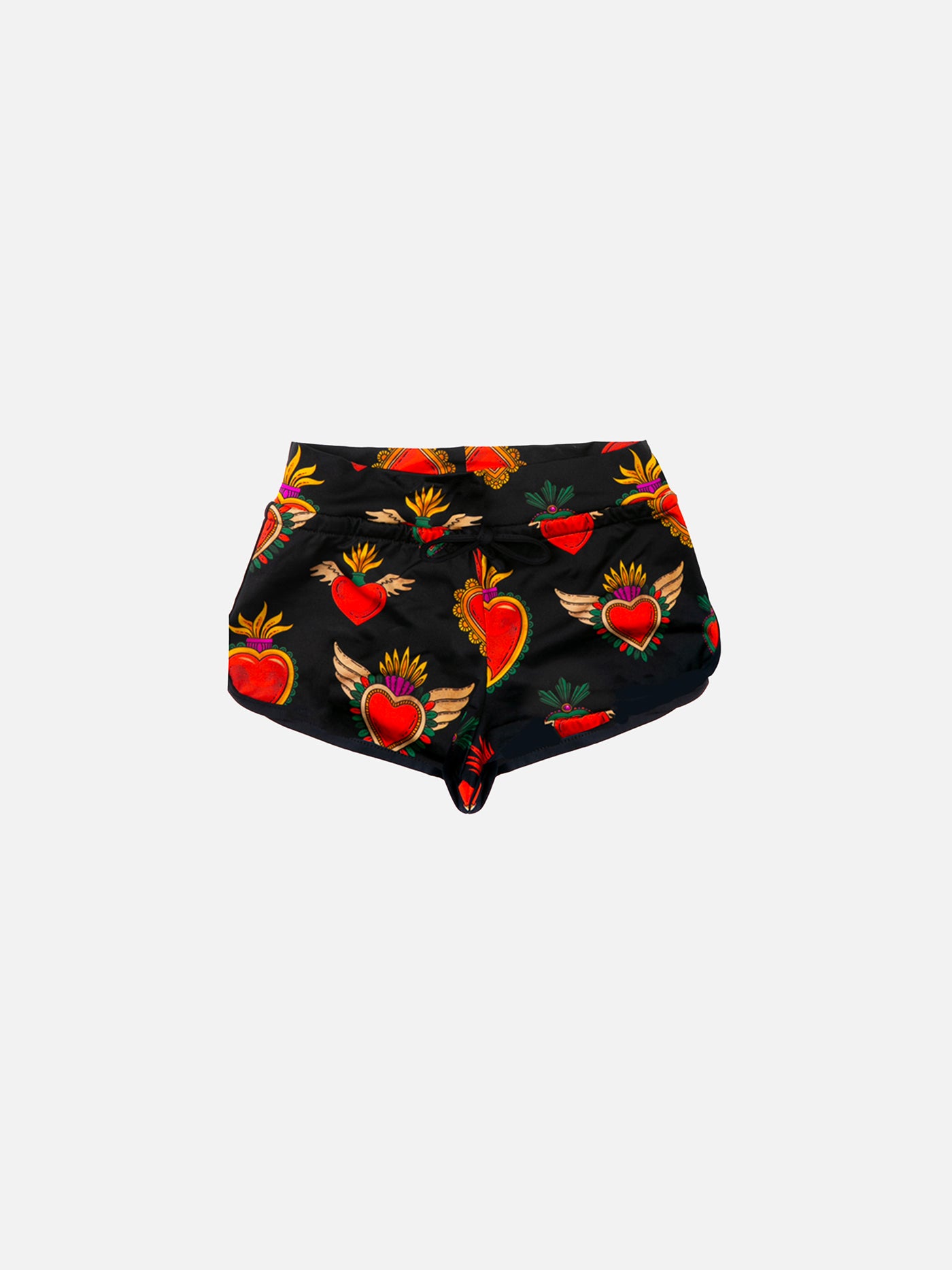 Sacred hearts print girl beach shorts - MC2 Saint Barth