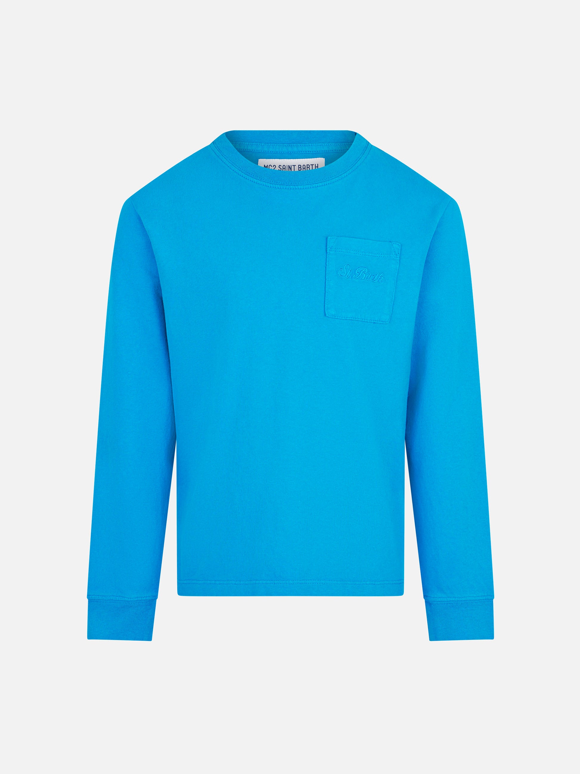 Boy heavy cotton bluette t-shirt - MC2 Saint Barth