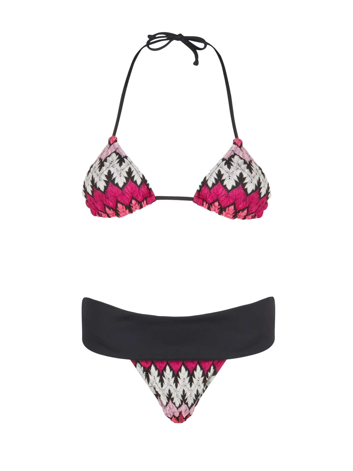 Damen-Triangel-Bikini mit Chevron-Strickmuster