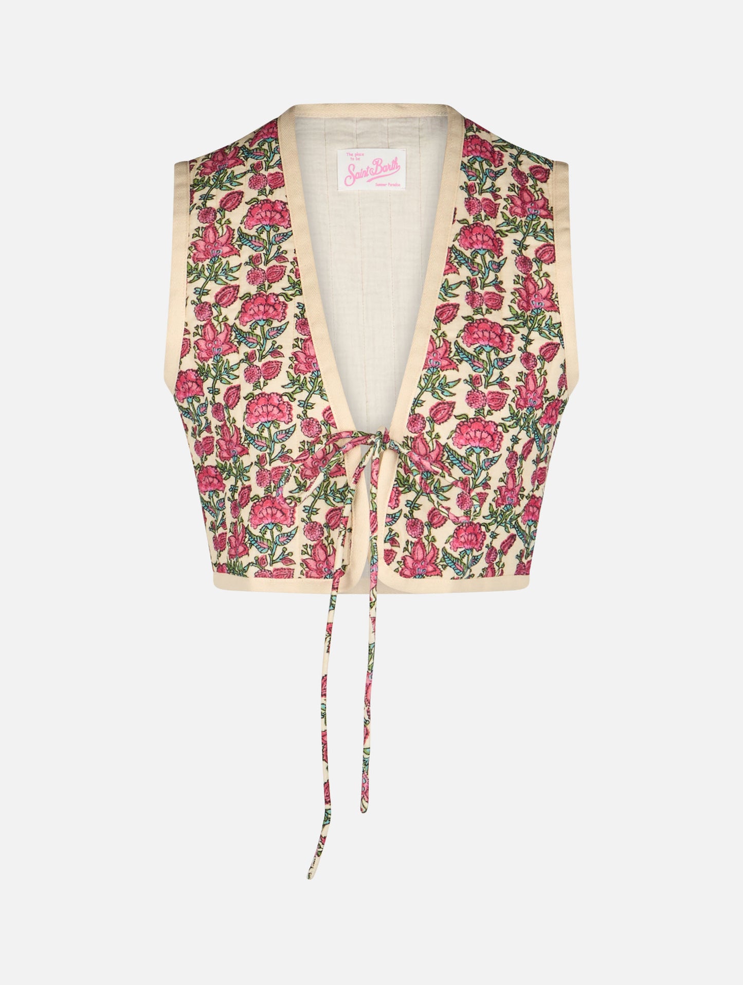 Woman embroidered padded vest - MC2 Saint Barth