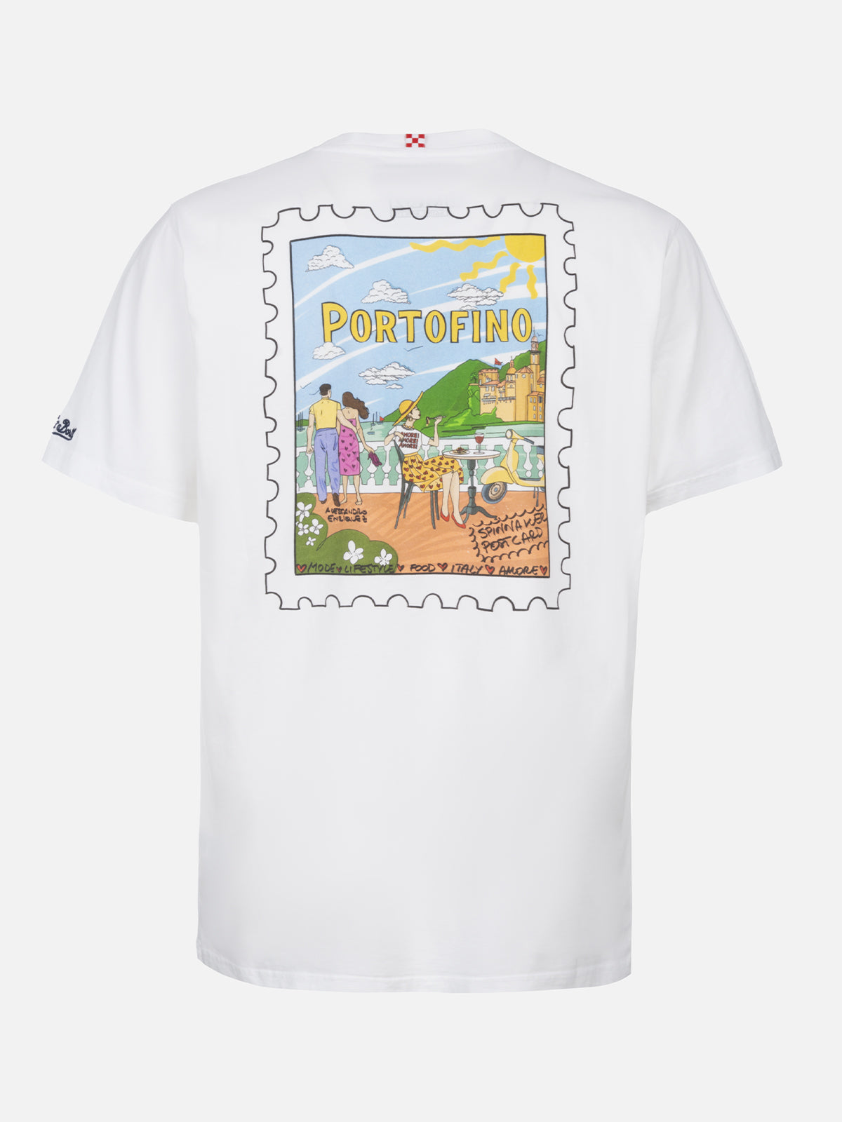 Cotton T-shirt with Portofino postcard print |ALESSANDRO ENRIQUEZ SPECIAL EDITION