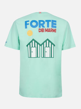 Man cotton t-shirt with Forte dei Marmi postcard placed print - MC2 Saint Barth
