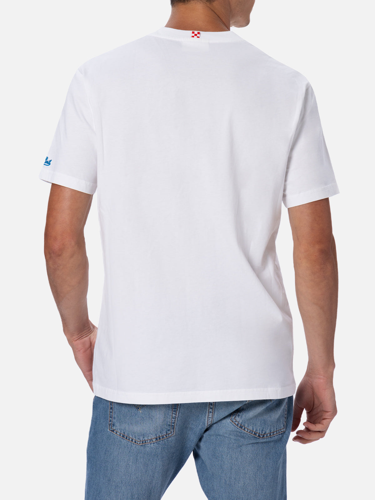Man cotton t-shirt with Snoopy padel print and embroidery| SNOOPY PEANUTS™ SPECIAL EDITION