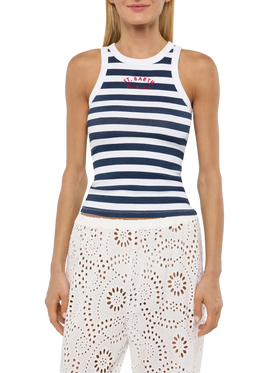 Ada striped ribbed cotton tank top - MC2 Saint Barth