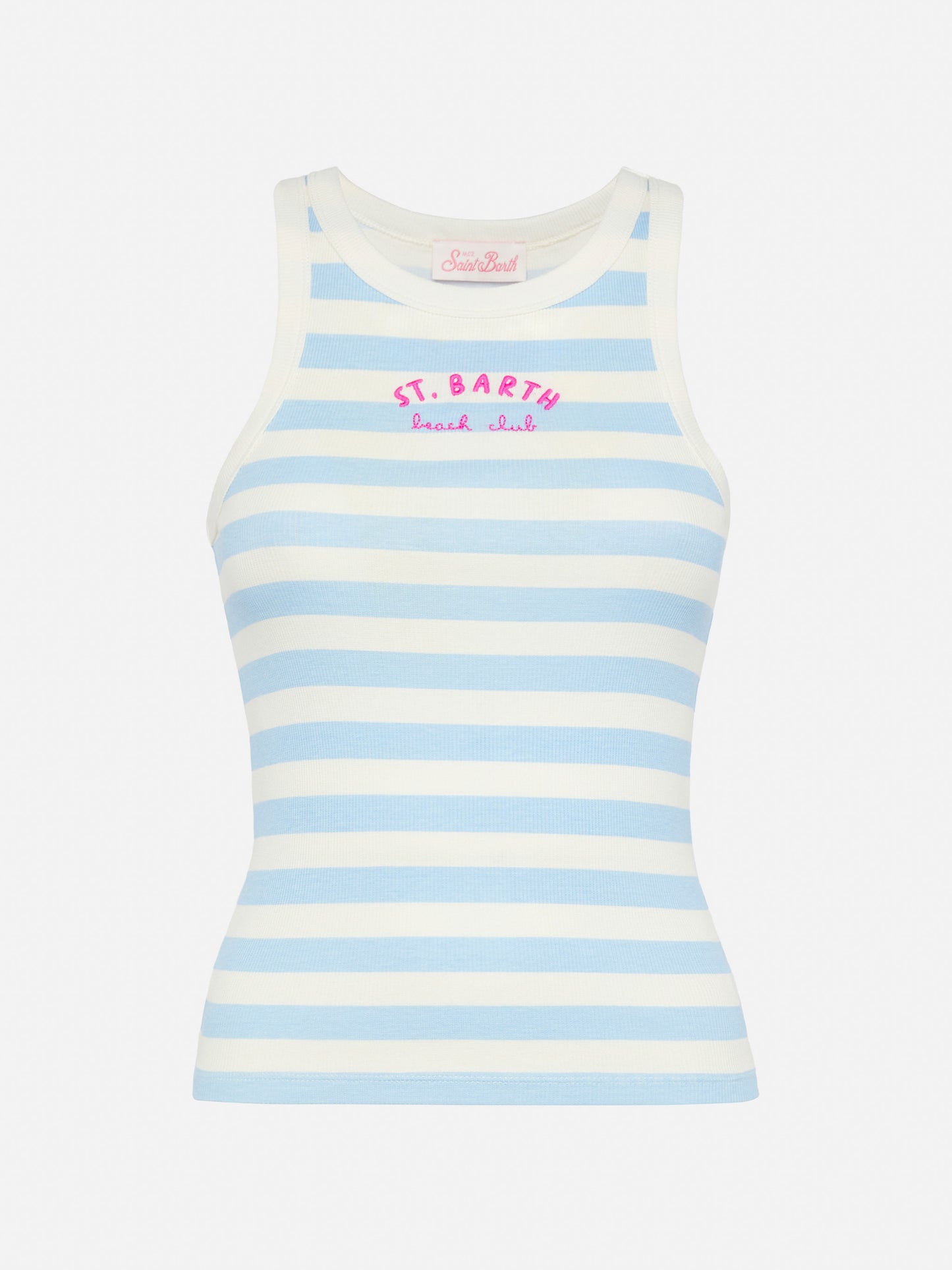 Ada striped ribbed cotton tank top - MC2 Saint Barth