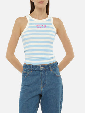 Ada striped ribbed cotton tank top - MC2 Saint Barth
