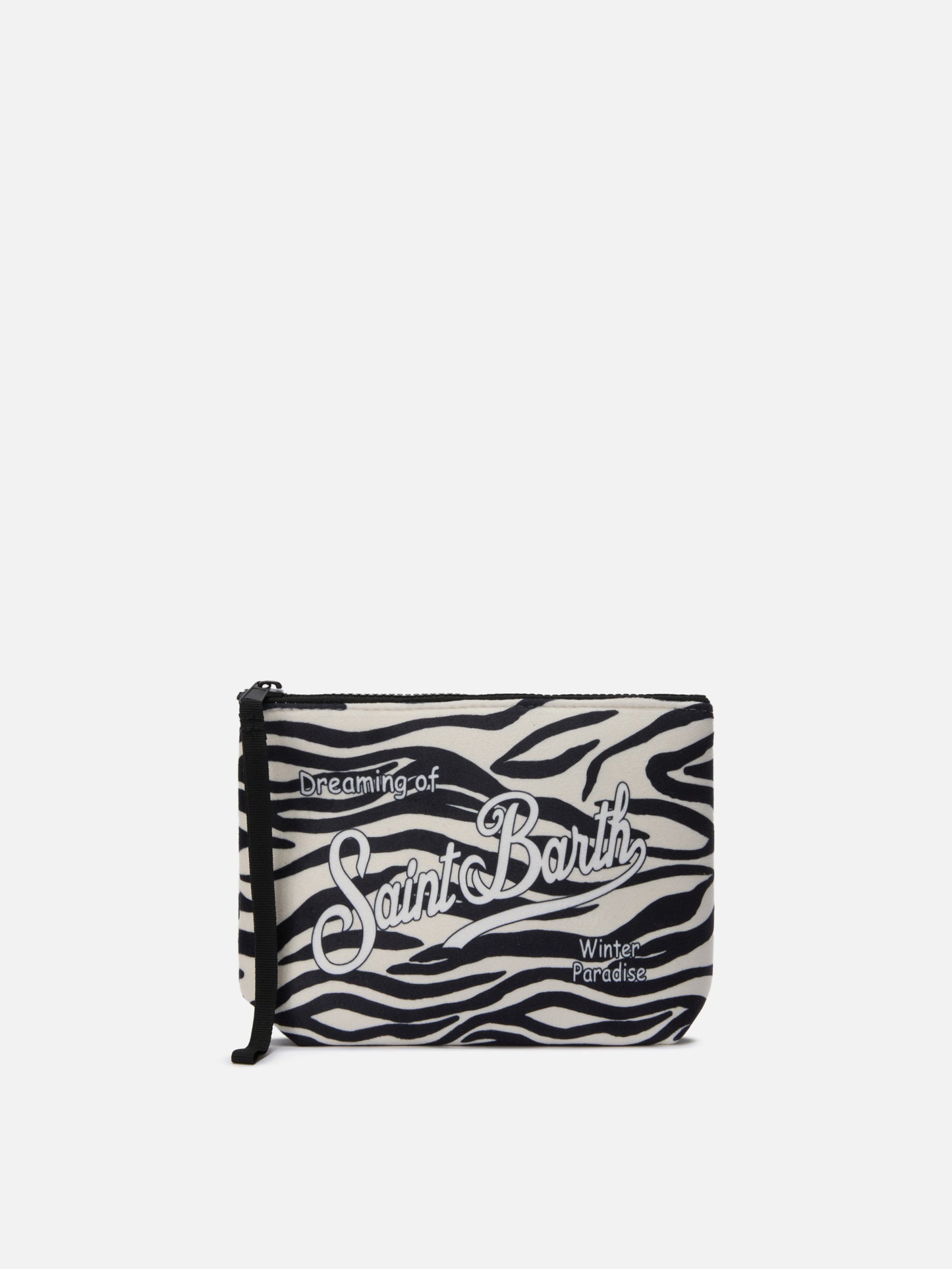 Pochette Aline effetto lana con stampa zebrata