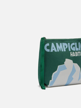 Aline Pouch in wool-effect fabric with Campiglio print
