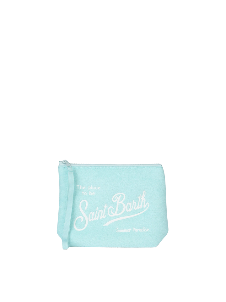 Aline Pochette aus geprägtem Frottee in Wassergrün