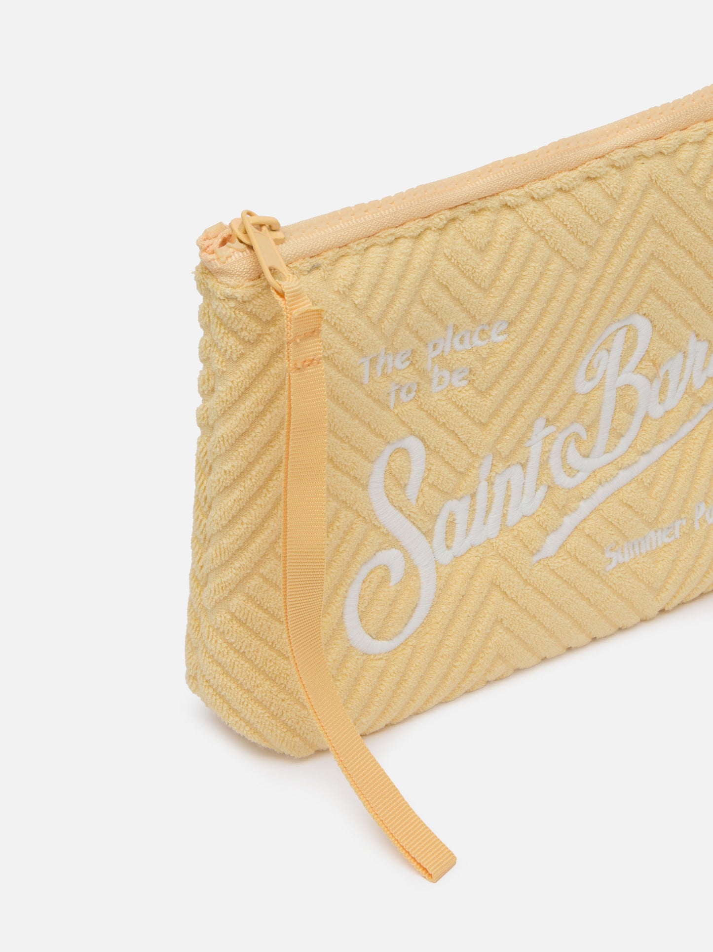 Aline yellow checked embossed terry pochette