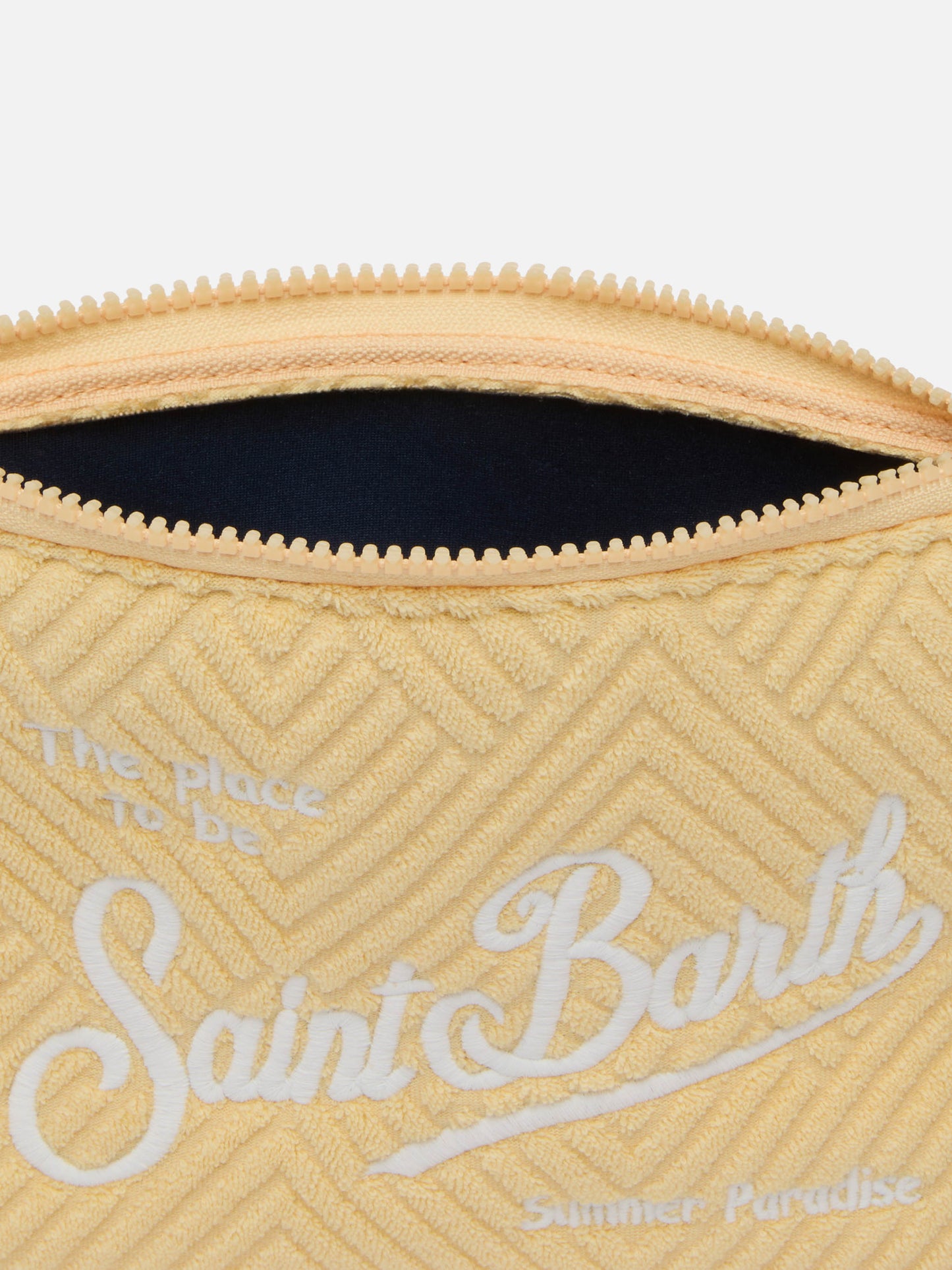 Aline yellow checked embossed terry pochette