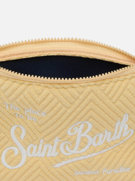Aline yellow checked embossed terry pochette