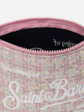 Aline Tweed Lurex Pouch in pink