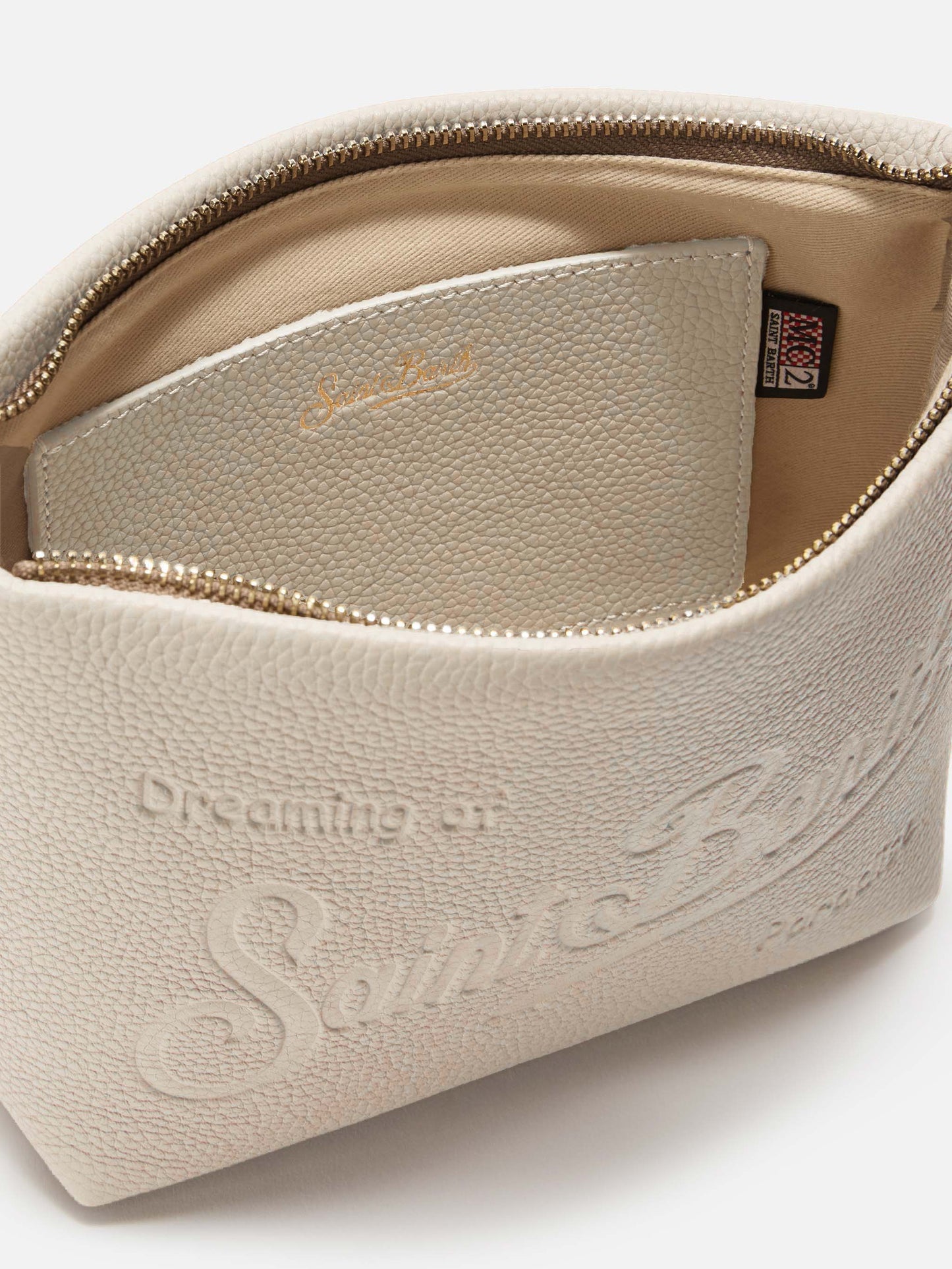 Borsa a spalla Aline Bag in pelle martellata bianca