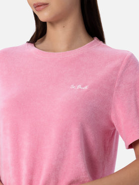 Aleja pink terry cotton t-shirt - MC2 Saint Barth