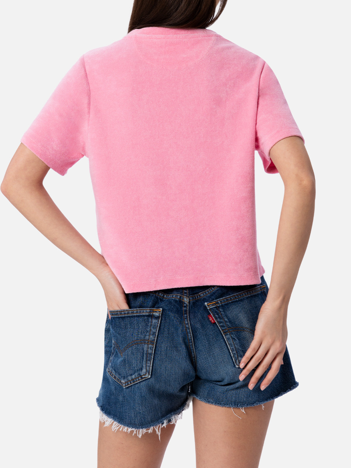 Aleja pink terry cotton t-shirt - MC2 Saint Barth
