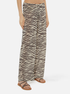 Amalia zebra lurex wide-leg trousers - MC2 Saint Barth