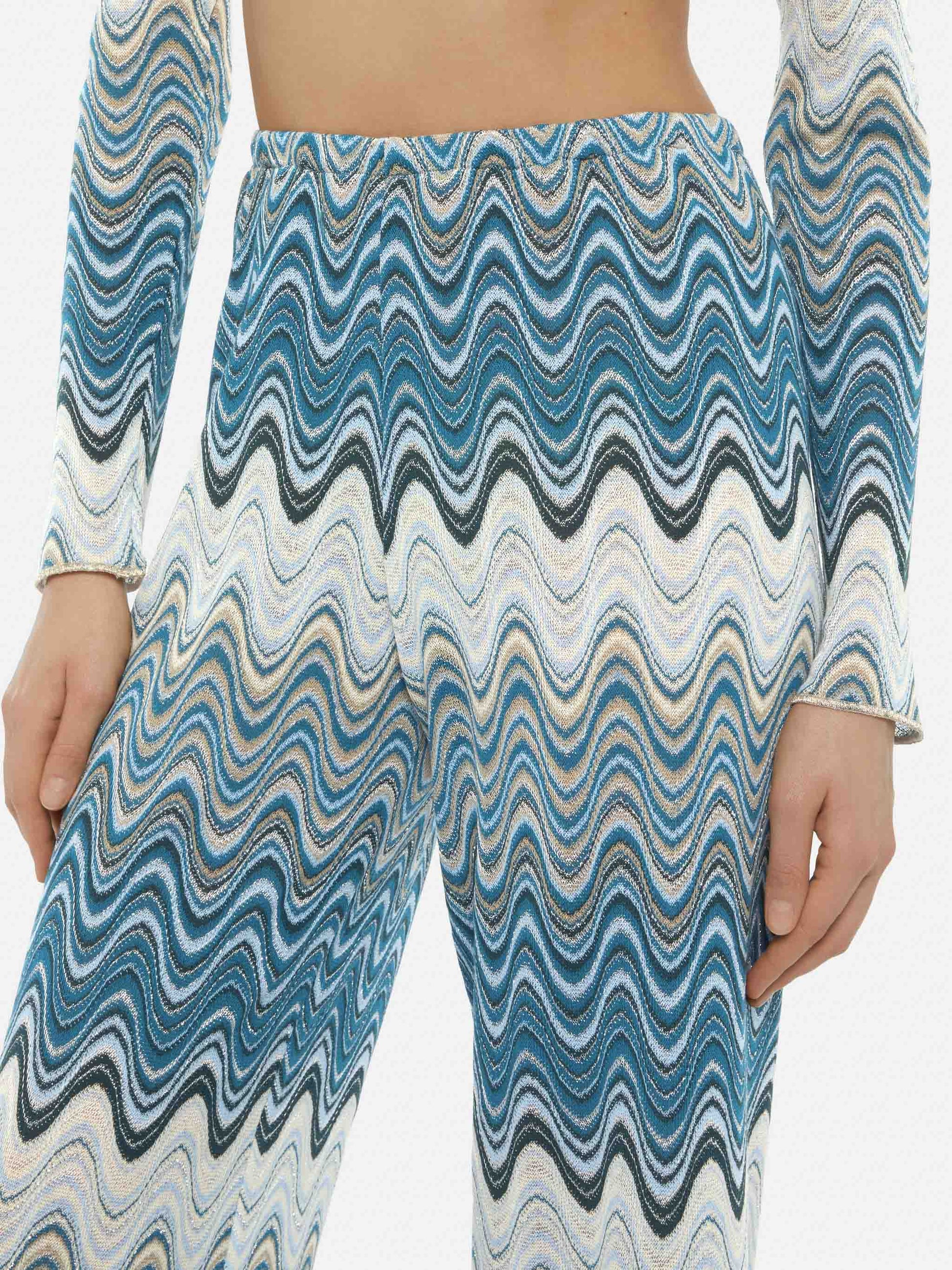 Amalia wide-leg trousers in raschel knit - MC2 Saint Barth