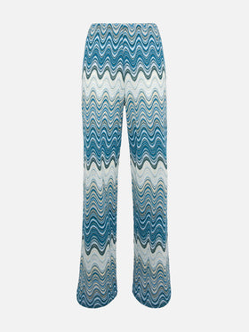 Amalia wide-leg trousers in raschel knit - MC2 Saint Barth