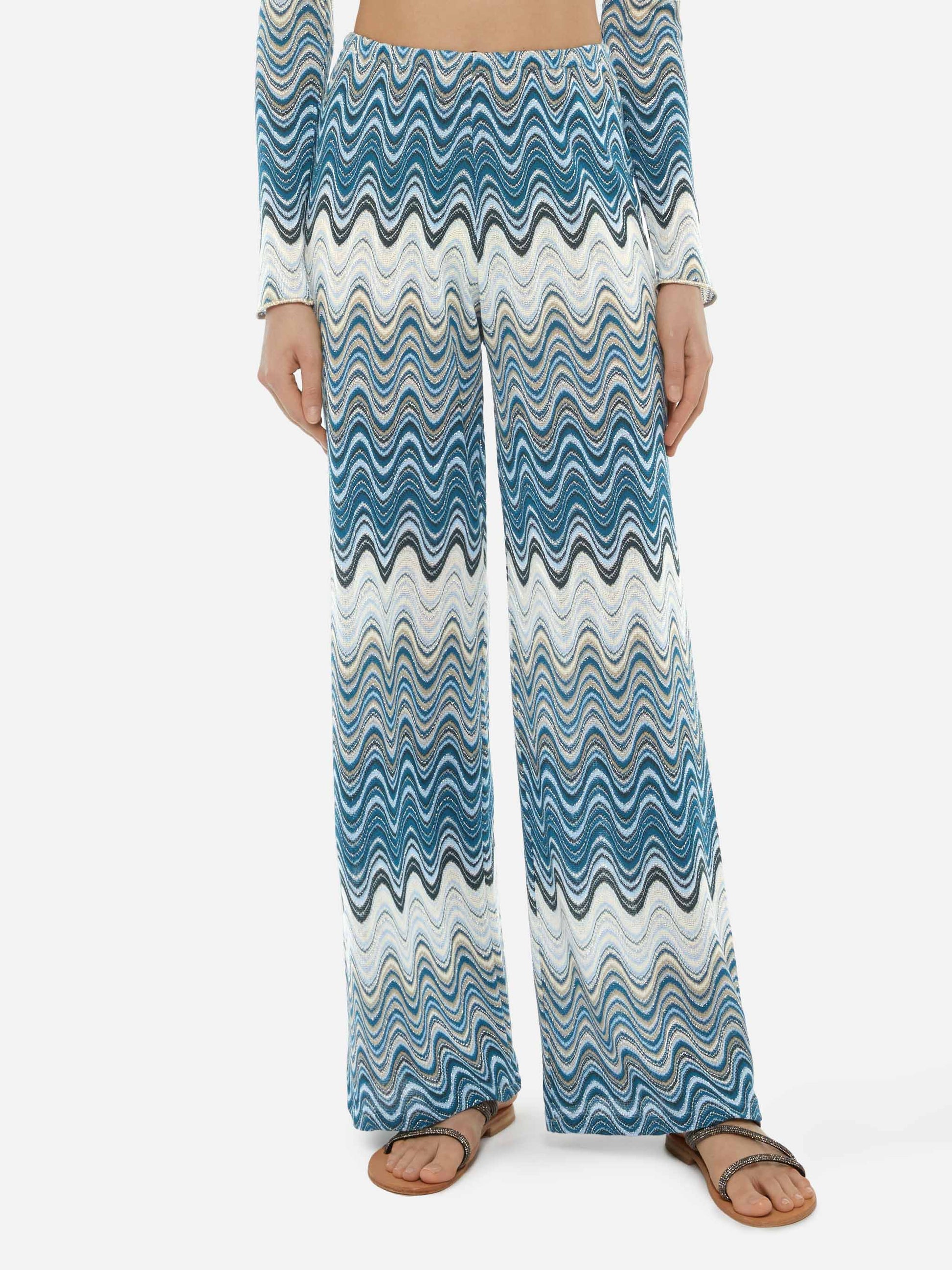 Amalia wide-leg trousers in raschel knit - MC2 Saint Barth