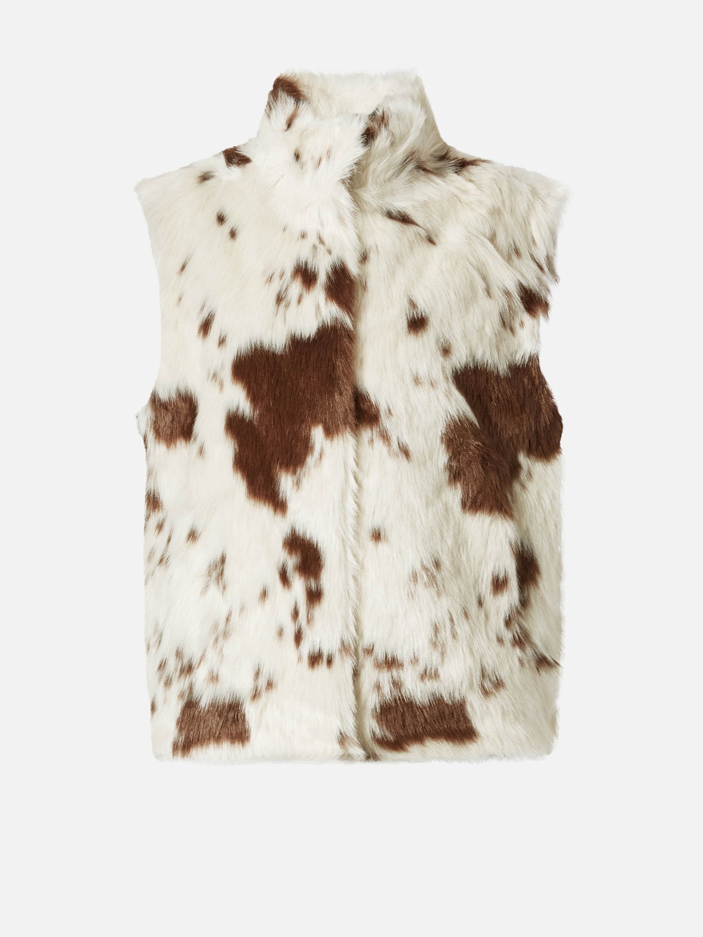 Ambre faux-fur gilet with cow print