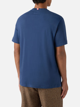 Arnott cotton T-shirt in blue with Grand Slam embroidery and bottle print