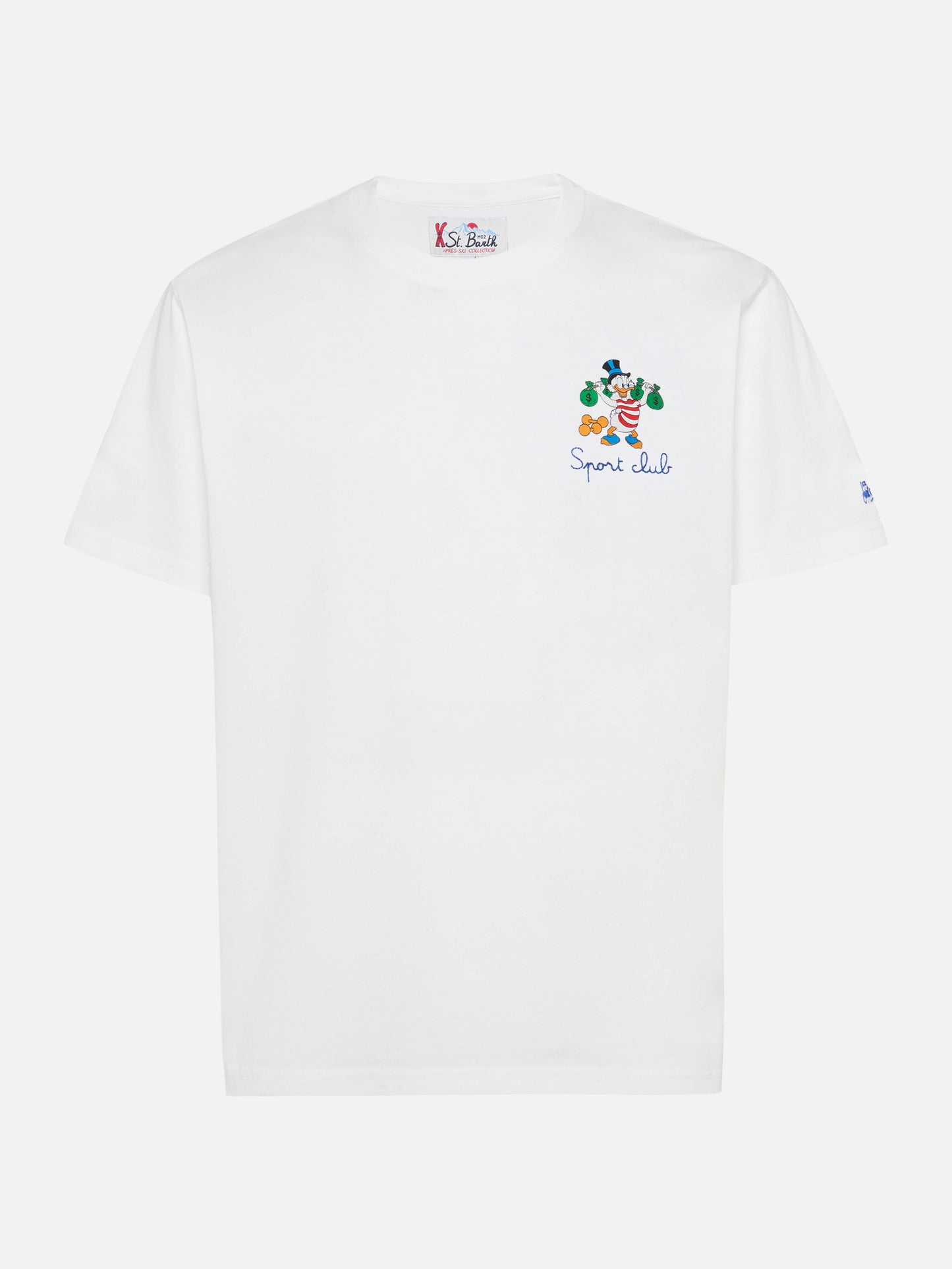 Arnott cotton T-shirt in white with Scrooge McDuck Sport Club embroidery | DISNEY SPECIAL EDITION