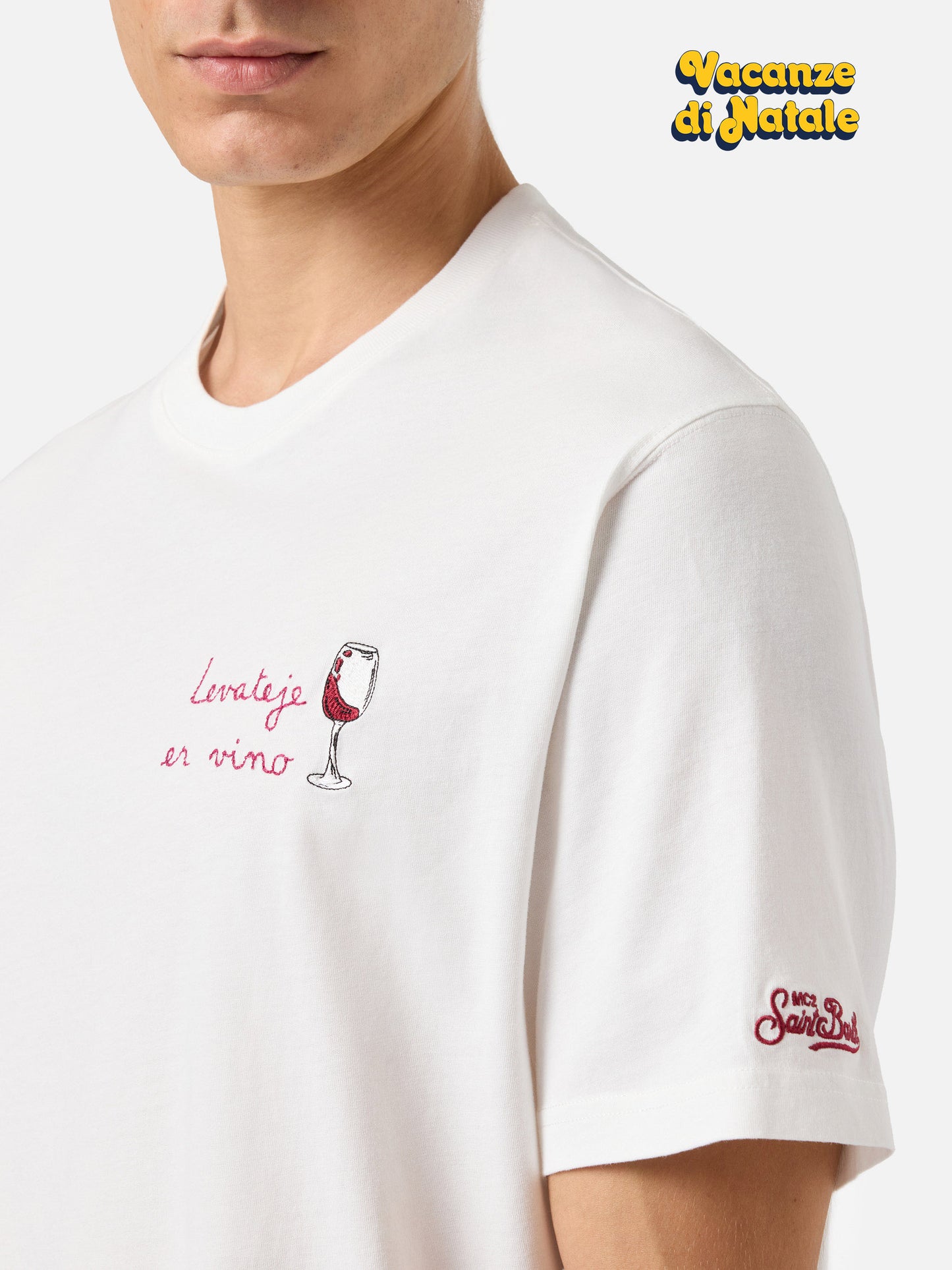 Winter-Baumwoll-T-Shirt Arnott Warm mit Levateje er vino-Stickerei | VACANZE DI NATALE SPECIAL EDITION